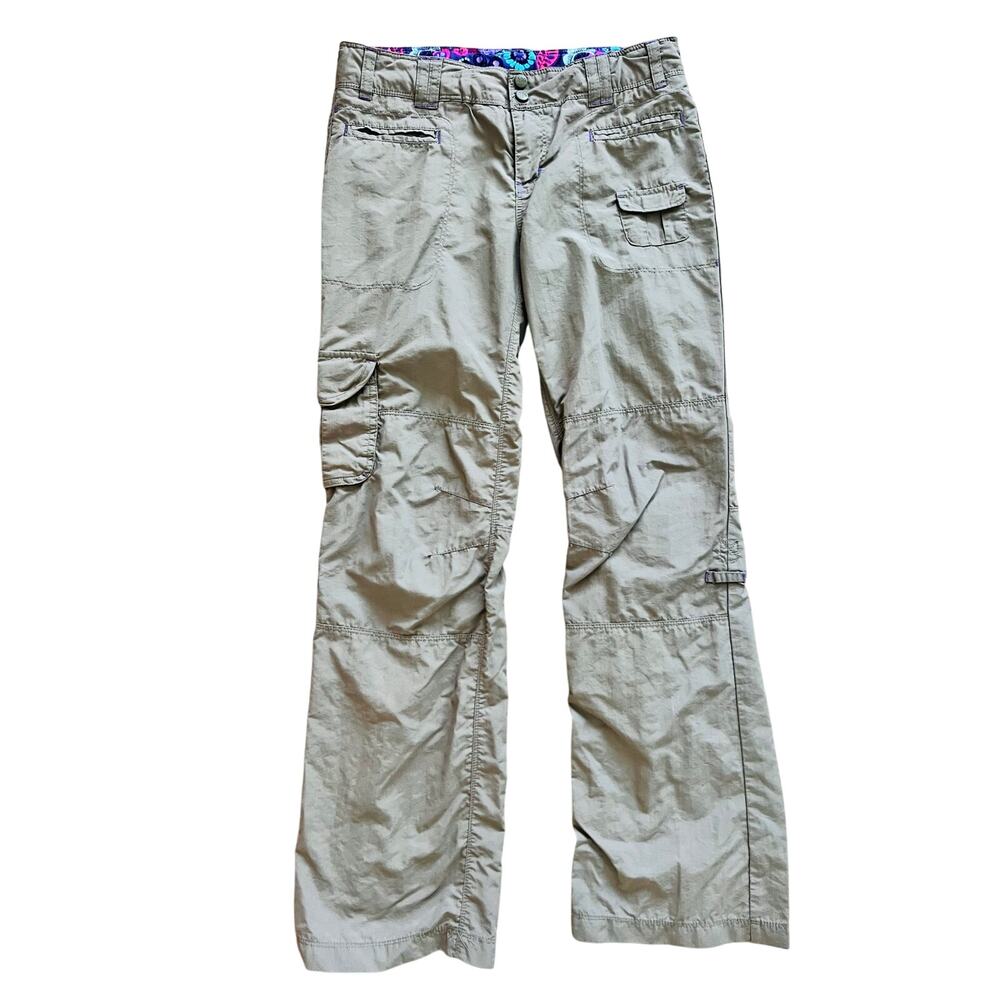 REI Girls Hiking Pants Nylon Pockets Lightweight Grey M 10-12 Outdoor Snap Front